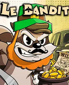 Игровой процесс слота Le Bandit от Hacksaw Gaming на платформе Lucky Bear Casino с выпавшим бонусным раундом и текущим множителем x47 на экране смартфона